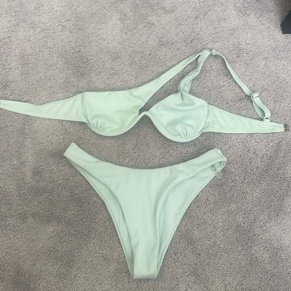 Mint Bikini One Shoulder Size S